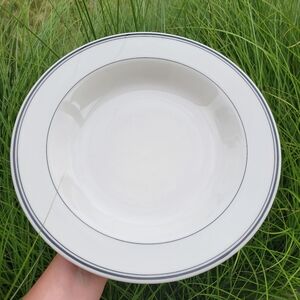 Homer Laughlin Large Bowl Plate Serving Dish ~ Ivory w/Black Band ~ Diner ~ NWOT